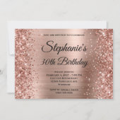 Invitation Glittery Rose Gold Fancy Monogramme 30e anniversai (Devant)