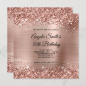 Invitation Glittery Rose Gold Foil 30e anniversaire (Devant / Derrière)