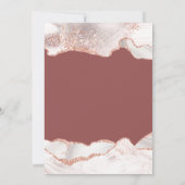 Invitation Glittery Rose Gold White Agate 50th Birthday Brick (Dos)