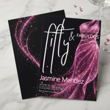 Glittery Rose Noir Chic 50 & Fabuleux Anniversaire