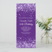 Invitation Glittery Royal Purple 50e anniversaire (Debout devant)