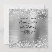 Invitation Glittery Silver Foil 30e anniversaire (Devant)