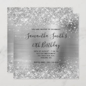 Invitation Glittery Silver Foil 40e anniversaire (Devant / Derrière)