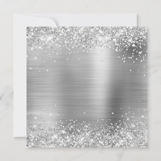 Invitation Glittery Silver Foil 40e anniversaire (Dos)