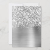 Invitation Glittery Silver Glam Numéro 60e anniversaire (Dos)