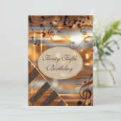 Invitation Glittery Silver & Gold Music Notes 45e anniversair (Debout devant)