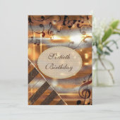 Invitation Glittery Silver & Gold Music Notes 60e anniversair (Debout devant)