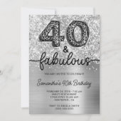 Invitation Glittery Silver Leopard 40 et fabuleux (Devant)