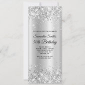 Invitation Glittery Silver Shimmer Ombre 50e anniversaire (Devant)