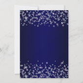 Invitation Glittery Snowflakes Navy Ombre Christmas Party (Dos)