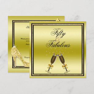Invitation Glittery Stiletto, Champagne & Musique Fabuleux 50
