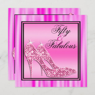 Invitation Glittery Stilettos & Music Fabulous 50