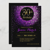 Invitation Glitz Bling Confetti 30e anniversaire | or pourpre (Devant / Derrière)
