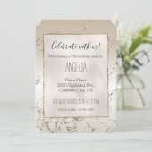 Invitation Glitz en marbre or et blanc (Debout devant)