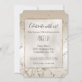 Invitation Glitz en marbre or et blanc (Devant)