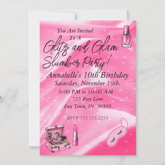 Invitation Glitz Et Glam Stwood Party (Devant)