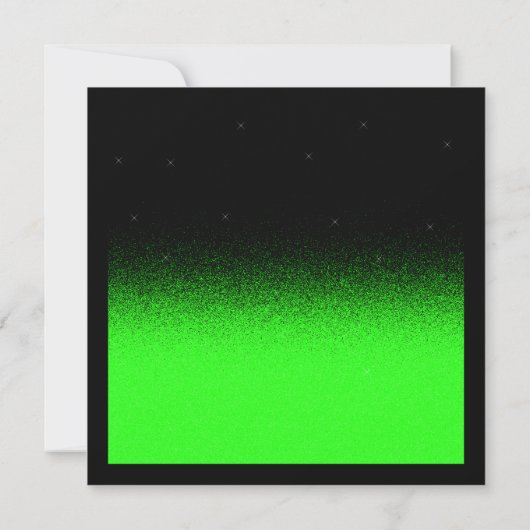Invitation Glitz et Glamour noir et vert néon doux 16 (Dos)