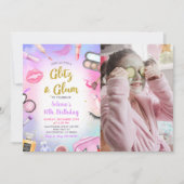 Invitation Glitz Glam Glamor Spa Party Maquillage Anniversair (Devant)