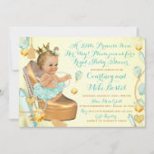 Invitation Glitz & Glam Mint Baby shower vert et jaune (Devant)