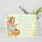 Invitation Glitz & Glam Mint Baby shower vert et jaune (Debout devant)