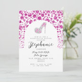 Invitation Glitz & Glam Pink Diamonds Chaussure Bachelorette (Debout devant)