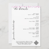 Invitation Glitz & Glam Pink Diamonds Chaussure Bachelorette (Dos)