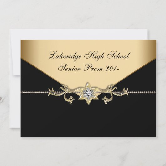 Invitation Glitz Glamor Black Cravate Prom (Devant)