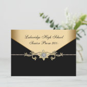 Invitation Glitz Glamor Black Cravate Prom (Debout devant)