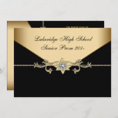 Invitation Glitz Glamor Black Cravate Prom (Devant / Derrière)