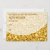 Invitation Glitz "Gold" courbe "Bachelorette Party" invitatio (Dos)
