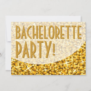 Invitation Glitz "Gold" courbe "Bachelorette Party" invitatio