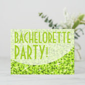 Invitation Glitz Lime courbe 'Bachelorette Party ! ' (Debout devant)