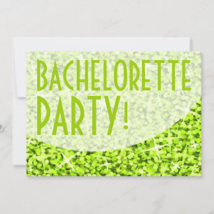 Invitation Glitz Lime courbe 'Bachelorette Party ! '