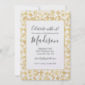 Invitation Glitz Or Abstrait Squiggles (Devant)