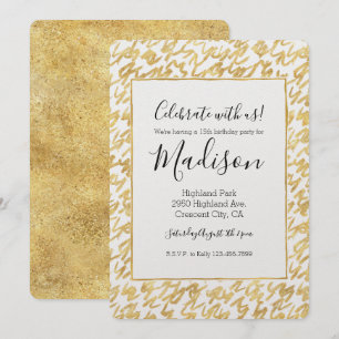 Invitation Glitz Or Abstrait Squiggles
