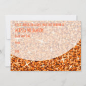 Invitation Glitz Orange courbe 'Bachelorette Party!' (Dos)