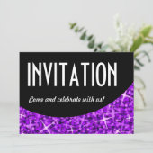 Invitation Glitz Purple courbe noire 'Invitation' (Debout devant)