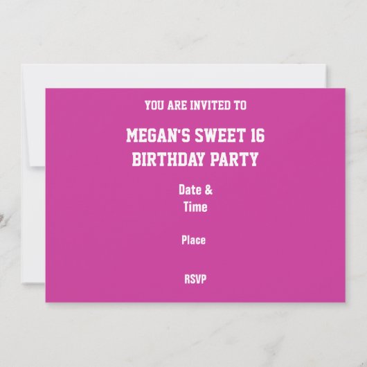 Invitation Glitz Rainbow Stripe 'Sweet 16' horizontal (Dos)