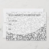 Invitation Glitz "Silver" courbe "Party!"invitation (Dos)
