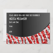 Invitation Glitz Zebra Rouge courbe noire Bachelorette Party (Dos)