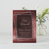 Invitation Glitzy Foil | Henna Crimson Red Bar ou Bat mitzvah (Debout devant)
