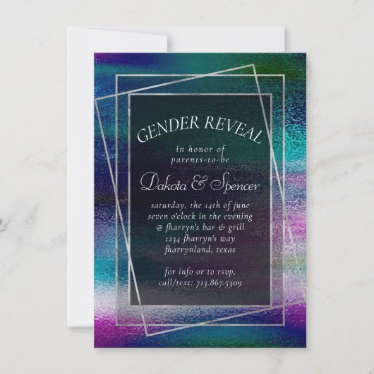 Invitation Glitzy Foil | Holographique Iridescente Ombre Douc (Devant)