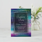 Invitation Glitzy Foil | Holographique Metallic Anniversaire (Debout devant)
