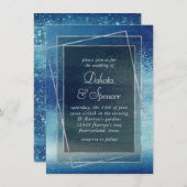 Invitation Glitzy Foil | Ice Blue Iridescente Faux Sparken (Devant / Derrière)