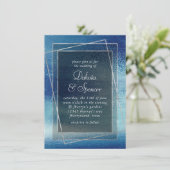 Invitation Glitzy Foil | Ice Blue Iridescente Faux Sparken (Debout devant)