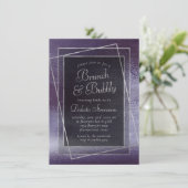 Invitation Glitzy Foil | Indigo Midnight Purple Bubbly Brunch (Debout devant)
