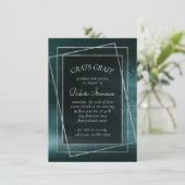 Invitation Glitzy Foil | Midnight Turquoise Dark Glam Graduat (Debout devant)