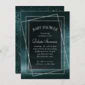 Invitation Glitzy Foil | Seafoam Green Faux Iridescente Douch (Devant / Derrière)