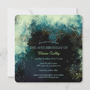 Invitation Glitzy Forest 30e fête d'anniversaire
