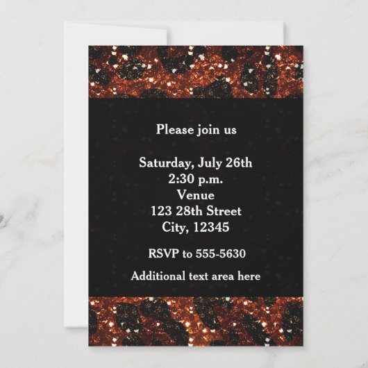 Invitation Glitzy Glam Parties scintillant Leopard Cheetah In (Dos)